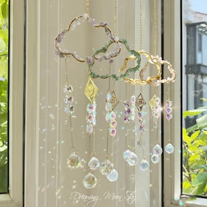 Aesthetic Cloud Crystal Suncatcher Y2k Room Rainbow Maker Window Hangings Cloud Home Decor Cute Gifts For Her Aesthetic Room Decor Dorm Room