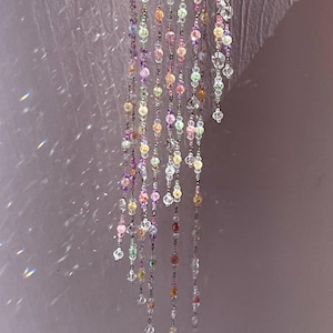 Pastel Colored Crystal Mobile Sun Catcher, Fairycore Garden Hanging Prism, Rainbow Maker Crystal Suncatcher Boho Home Decor, Bestie Gift