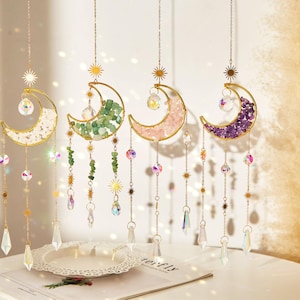 Moon Crystal Suncatcher: Rainbow Maker Wind Chime - Home Decor