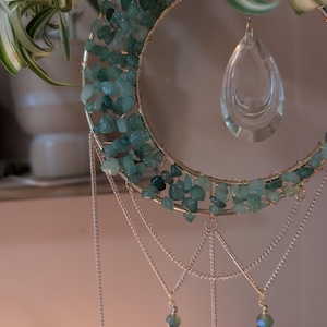 Crystal Suncatcher with Aventurine and Glass Pendants